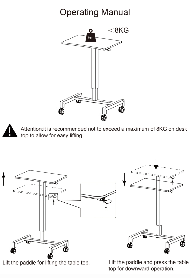 2020 Amazon Popular Sale Pneumatic Teardrop Training Table Ergonomic Height Adjustable Standing Desk