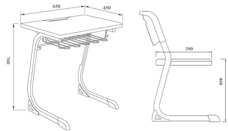 Primary School Classroom Training Student Chair and Desk