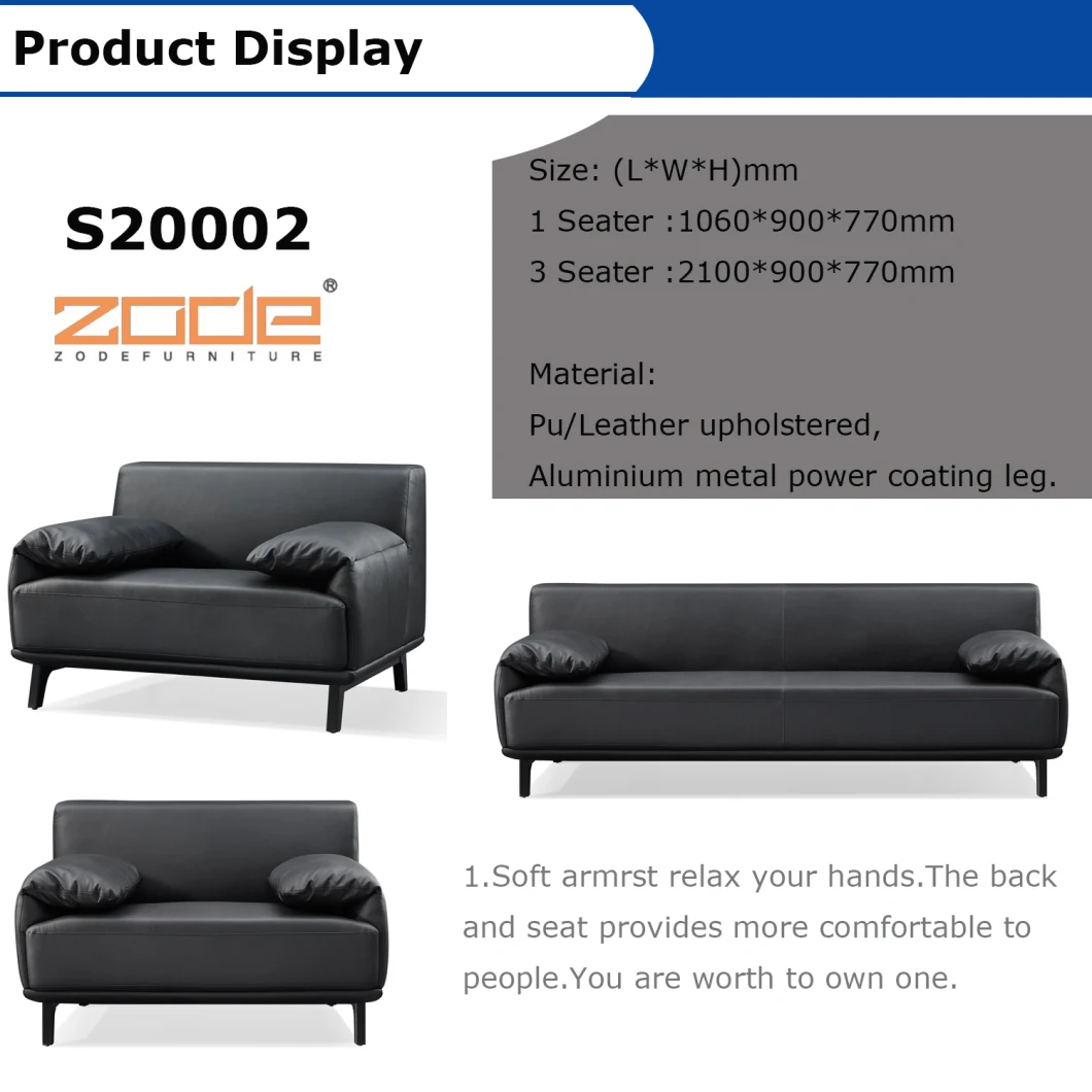 Modern Home/Living Room/Office Furniture 3 Seat Black Sofa Fabric Leisure Couch Singapore Leather Sofa