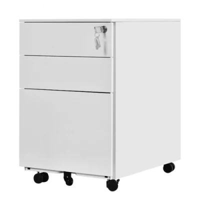 Meubles de bureau Classeur A4 Armoire en acier 3 tiroirs Piédestal mobile