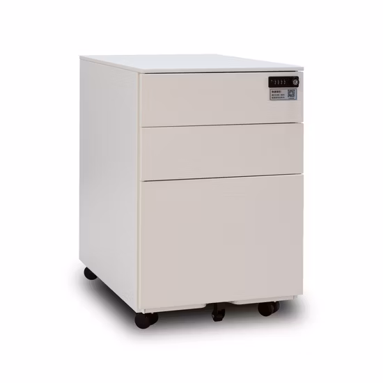 Serrure de mot de passe électronique Piédestal mobile à 3 tiroirs avec armoires mobiles à roulettes