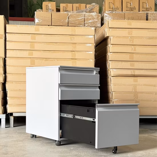 Piédestal mobile trois tiroirs en métal de Cabinet de piédestal de couleur de Ral