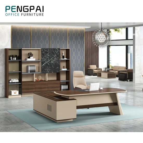 Pengpai a personnalisé des bureaux de PDG en mélamine de conception simple et moderne pour les cadres de bureaux